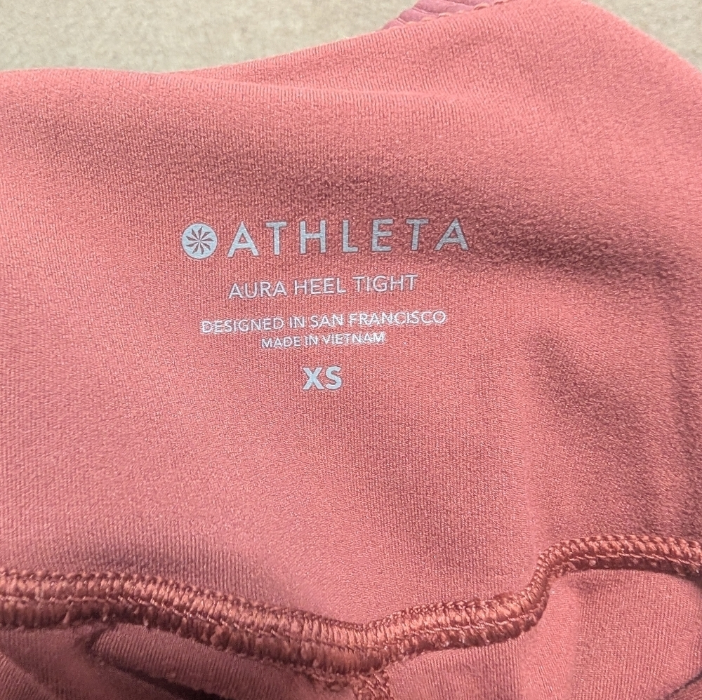Athleta Aura Heel Tight Maple Red High Waisted Pants Powervita Women's XS - Picture 7 of 11